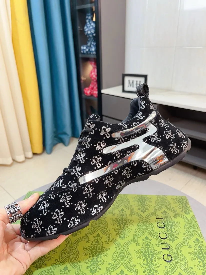 Men's shoes 💰560🌹🌹【GUCCI】pop-top casual sneakers with daddy outsole, breathable and comfortable, easy to walk, a versatile style for trendy men, upper with cowhide edged outsole design➕genuine leather lining➕Gucci's popular original outsole, sports and running style, super comfortable. Code number 38-44